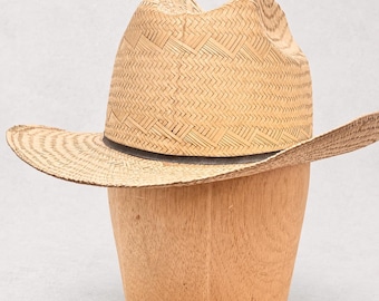 Straw Cowboy Hat, Woven Western Hat With Black Band