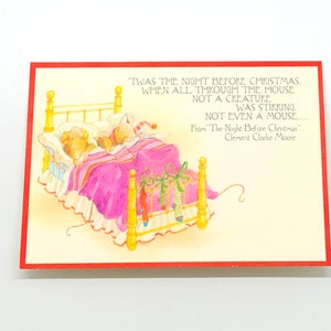 Single Card - Twas The Night Before Christmas Card - Hallmark - Design by Tracy McVay - Single Card - Vintage 1990&#39;s Christmas Card