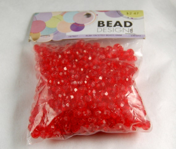 Ruby Faceted 8 MM Beads Bead and Design Co. 340 Pieces 168054 Etsy