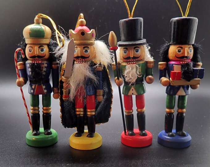 Vintage Nutcracker Ornaments Set of 4 Collectible Wood Etsy
