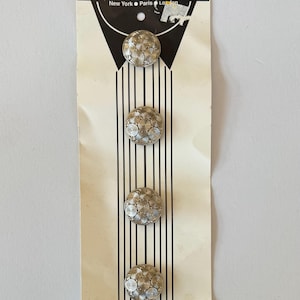 Vintage 1970s Silver Ornate Button Covers, Set of 4, Fashion Accessory