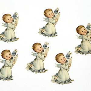 Angelic Baby Choir Angel - Hand-Cut Ephemera - Perfect for Scrapbooking - Set of 6 – Vintage Crafting Supplies from Grandmother's Collection