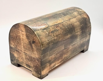Handmade Wood Treasure Chest: Rustic Boho Storage Box - Made in India