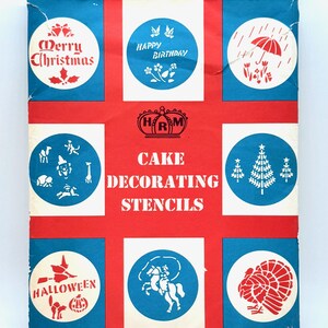 Vintage 1960s Cake Decorating Stencils: Holiday & Party Themes