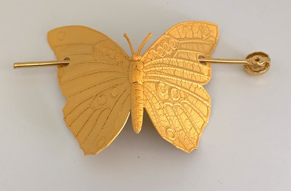 Butterfly Hair Pin - Metal - Two Piece - Bright Go