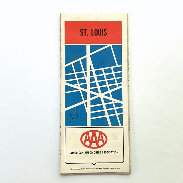 Mid Century St Louis City Map "Official AAA Map" - 4-Inch X 9-inch Fold Out Map - Collectible City Memorabilia