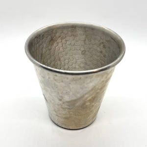 Hammered Aluminum Planter – Flowerpot – Made in England – 4 1/4 Inches Tall – Vintage 1990s Home and Yard Decor