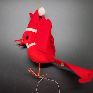 Red Bird Christmas Ornament - Holiday Decor - Christmas Tree Decoration - Vintage 1990