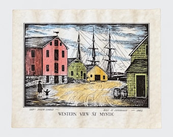 Joseph Conrad Mystic Seaport Print, Western View Maritime Art, Arnold Circa 1960