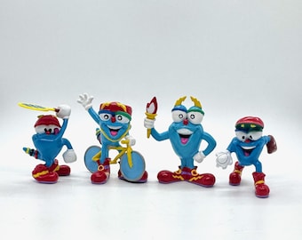 1996 Atlanta Olympics Izzy Sports Figure Set, Four PVC Mascot Figurines