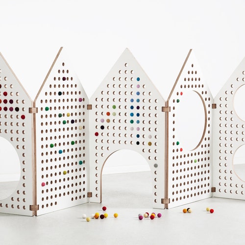 Sensory Play Space Divider// Kids room decor; Sensory toy; Educational toys; Gift for kids; Kids furniture; Kids room; Plywood;Sensory play