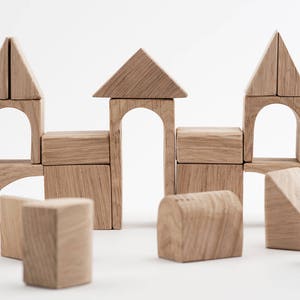 Wooden blocks PILIS//CastleBuildingBlocksSetKids toysKindergartenHandcraftedNatural wood image 7