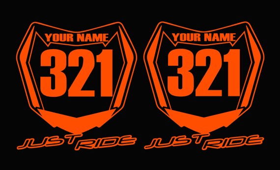 MOTORCYCLE NUMBER PLATE DECALS MOTOCROSS STICKERS VINTAGE MX ATV SX CR KX YZ BMX