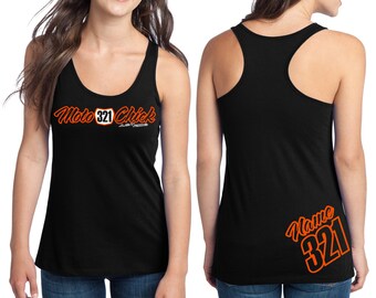 Moto Chick Mx Number Plate Racerback Tank Top JUST RIDE Motocross