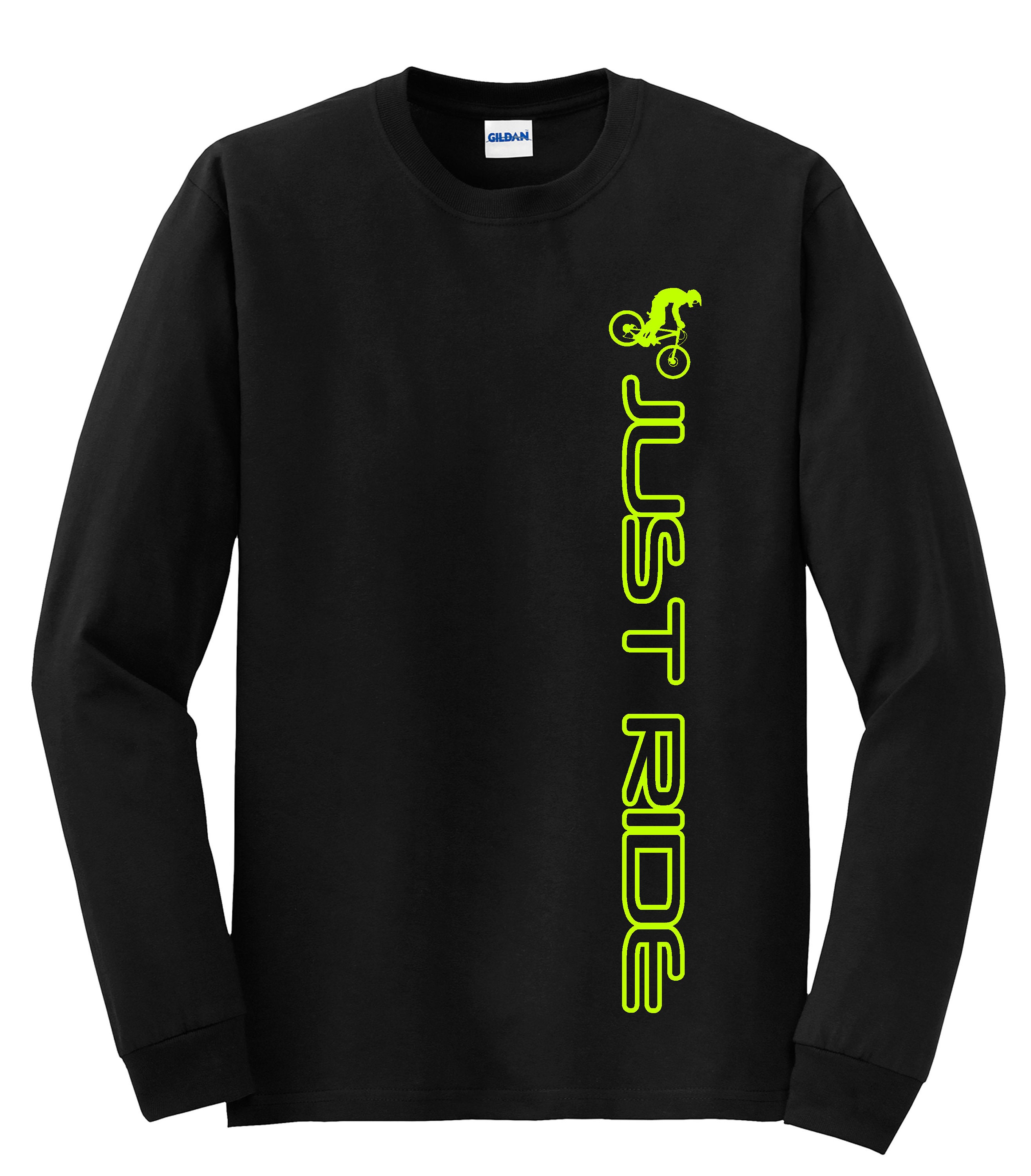 MTB Mountain Bike Long Sleeve T Shirt Just Ride Bicycle Etsy