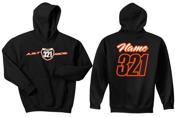 HOODIES PERSONALISED MOTOCROSS MX BIKE HOODY GREAT GIFT FOR A CHILD & NAMED 