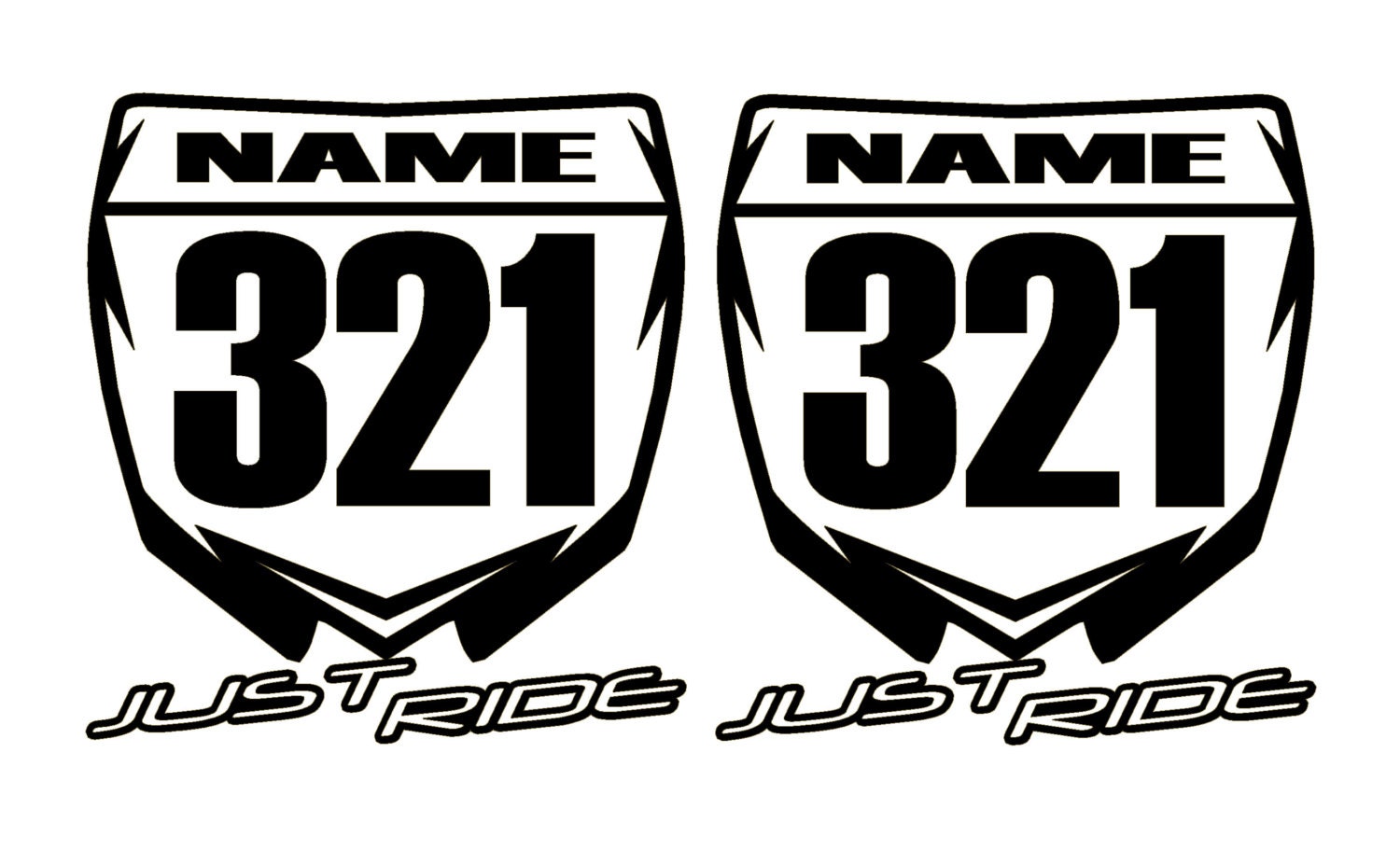 Motocross Number Plate Decal Sticker Custom Nom Numéro MX Etsy