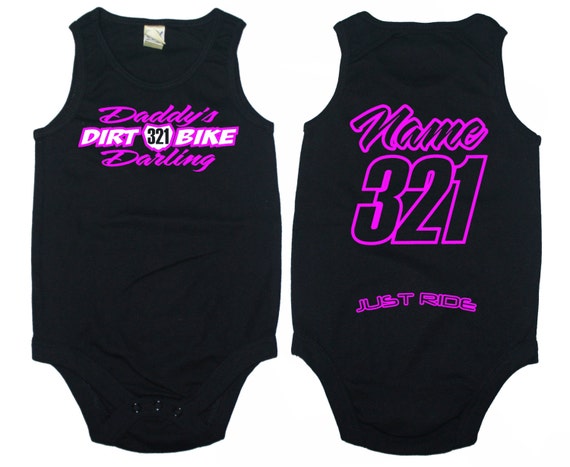 DADDY/'S RIDING BUDDY SHIRT BABY INFANT CREEPER NUMBER PLATE SUPERCROSS MOTOCROSS