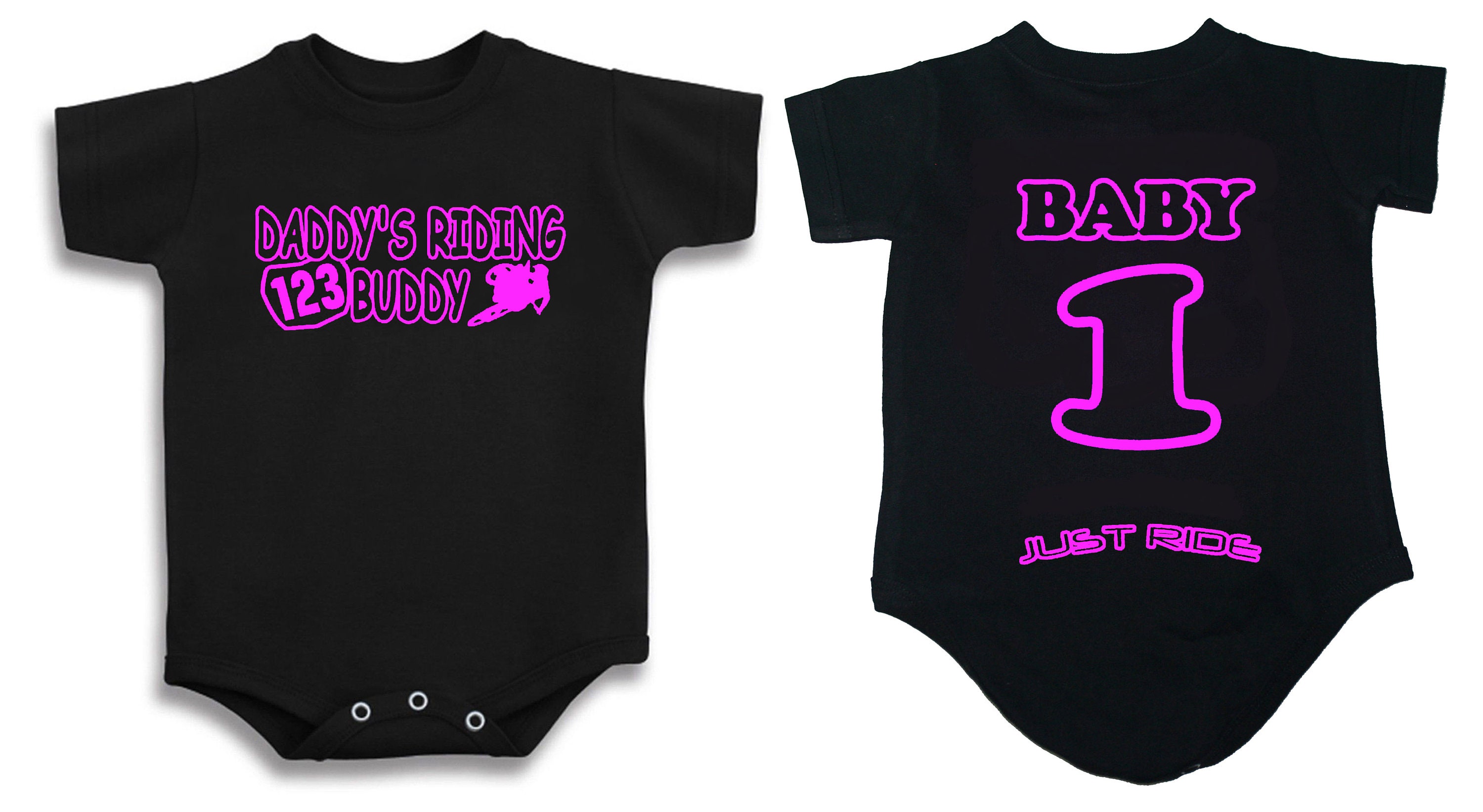 DADDY/'S RIDING BUDDY SHIRT BABY INFANT CREEPER NUMBER PLATE SUPERCROSS MOTOCROSS
