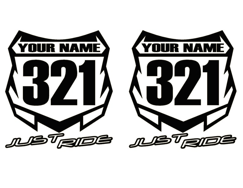 Motocross Number Plate Decal Sticker Custom Name & Number MX Etsy