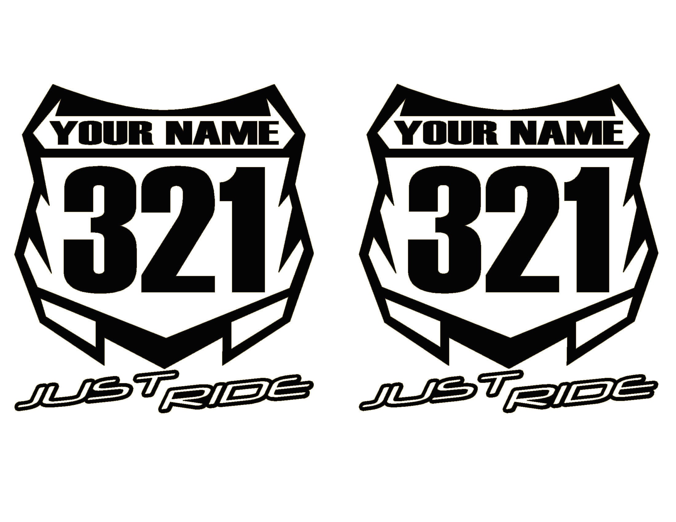 How wide are front number plate on motocross bikes