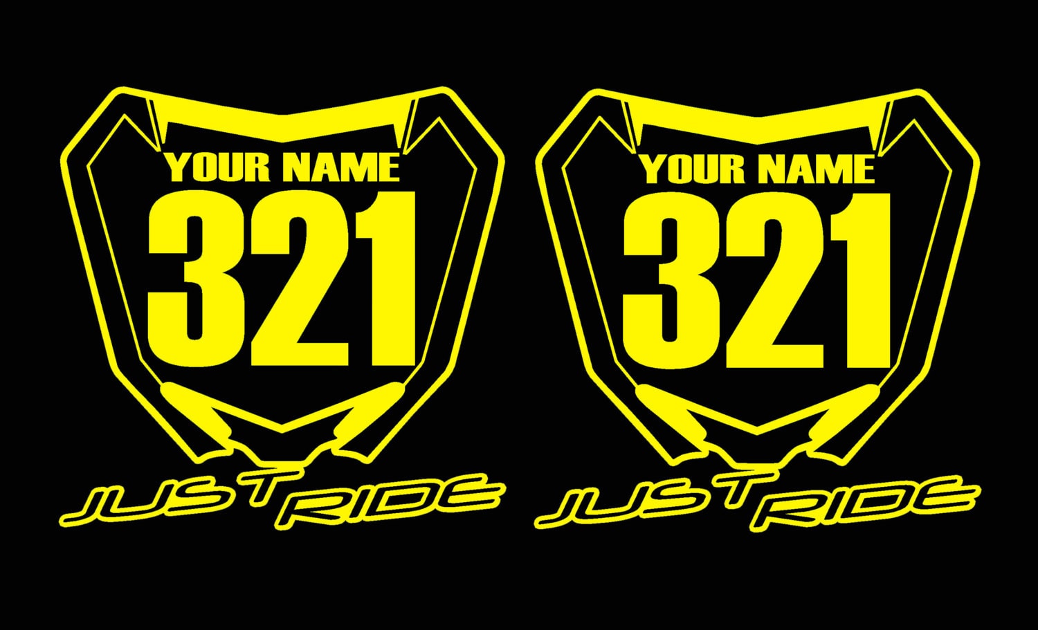 Motocross Number Plate Decal Sticker Custom Name & Number MX Etsy UK