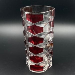 French Vintage Art Deco Period Cut Glass Vase -Cubist  c.1940's