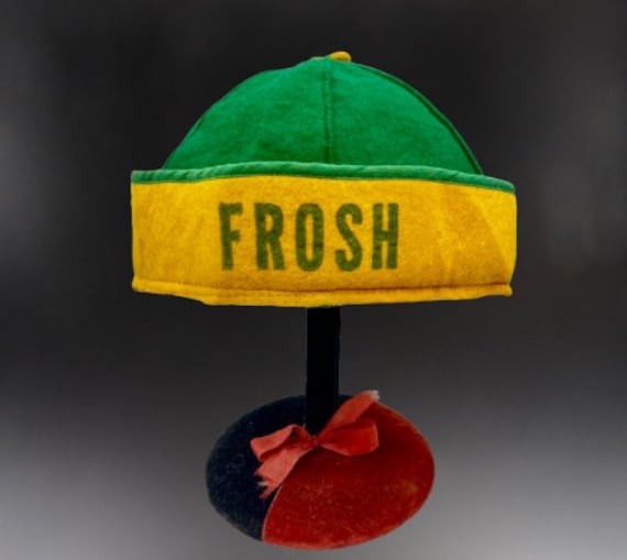 Vintage School Felt Hat - Green Yellow/ Freshman 