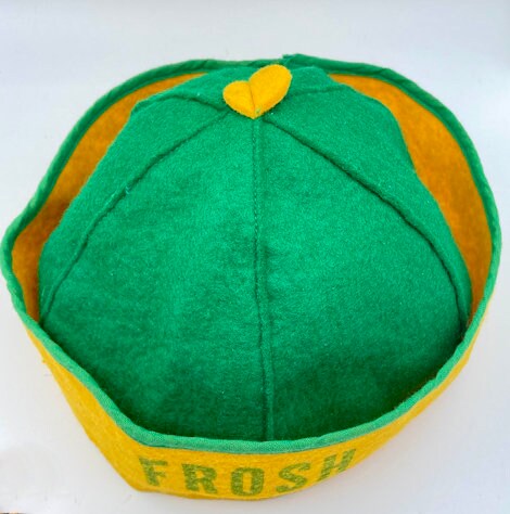 Vintage School Felt Hat - Green Yellow/ Freshman 