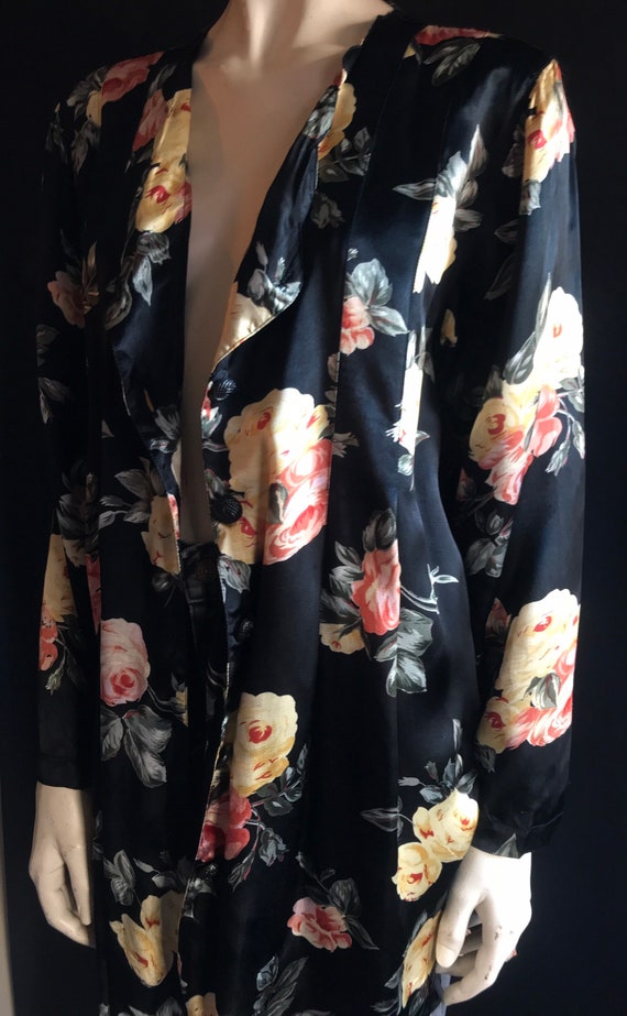 90's Gothic Grunge Floral Oversized Jacket