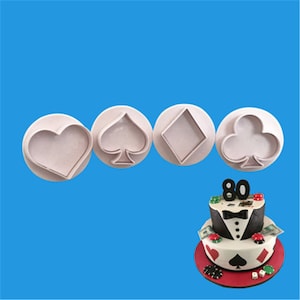 Poker Card Cookie Mold 3D Stainless Steel Cake Mould Fondant Bread Cookie Cutter Kitchen Wedding Baking