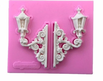 Forma derecha Farol Jabón de silicona de grado alimenticio Pastel de chocolate Moldes de pastel de silicona Fondant Cake Decorate Vintage caketopper comestible sugarcraft