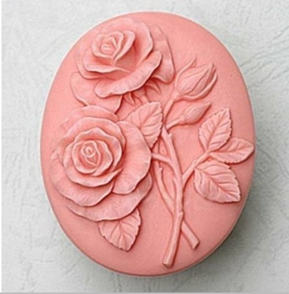 Oval Roses  shape Silicone Soap mold Craft Art Craft Molds DIY Handmade soap molds
