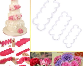 3Pcs Carnation Flowers Cake Fondant Sugar Craft Mold Cutter Gum Paste DIY Cake Bakeware Mold Wedding Cakes Cake tools