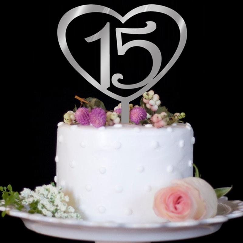 Anniversaire De Mariage 15 Ans Joyeux Anniversaire Gateau Etsy France