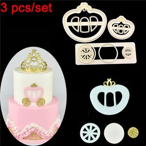 Lovely Pastry Decorating Baking Tools Print Plunger Princess Carriage Cookie Cutter Fondant Mold Cake Mold Sugar craft cake decorating