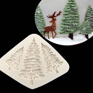 Pine tree Shaped Silicone Mold Cake Decoration Fondant cookies tools 3D Silicone Mould Gumpaste Candy cake topper