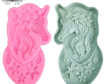 DIY Unicorn head flower leaf shape silicone mold chocolate mold cake decorating tool Cake Decorating Jelly Soap Modeling Tools Candy Molds