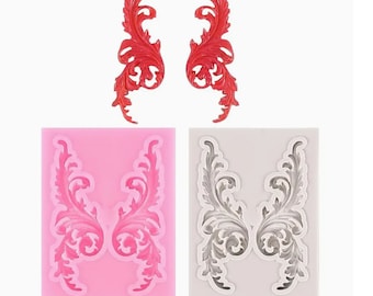 Lace border vine Border silicone European-style Retro Symmetrical Totem Court cake decorating tools gumpaste Fondant Sugar Craft Molds DIY