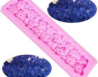Violets MOLD Nail-Headed Border Flower Molde de silicona para Fondant Frozen Cake Decorating Sugar craft Resin Mold Fondant Cake Mold