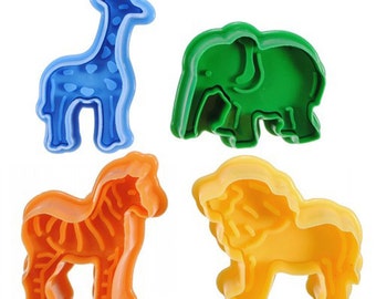 Jungle animal Cookie cutter 4pcs/set  3D animal ZOO cake mold Vegetable mould cake cutter baking mould fondant fruits kitchen tool jelly