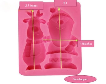 X-mas Santa Claus y Rudolph molde de silicona molde de Navidad Fondant Cupcake Topper arcilla polimérica caramelo cera de jabón