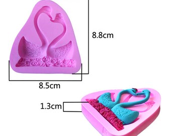 Swan Shape 3D Fondant Silicone Mold Candle Chocolate Soap Moulds Wedding Cake Decorating Kitchen Cake Tools