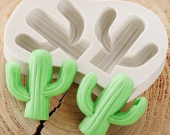 Double Cactus silicone mold cake decorating tools fondant cake mold cookies, clay sugar craft old west cake cowboys cake