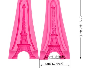 Tiny 3D Eiffel Tower Paris moldeo de fondant de silicona para decoración de pasteles pasta de goma molde de chocolate herramientas de decoración de pasteles