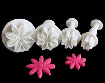 Margherita Fondant Cake decorating tools Cake Plunger Decorating Daisy Flower Fondant Sugar craft Icing Cutter Mold 4Pcs