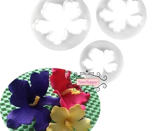 Cortador de fondant de plástico con flores hawaianas, molde para pasteles, molde para fondant, utensilios para decoración de tortas con fondant, sugarcraft Moana Cake
