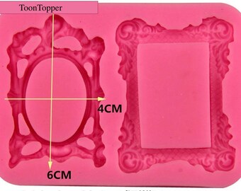 Vintage Mirror Frame Silicone Molds 3D Fondant Cake Party cake DIY baking Cooking decoratingTools Chocolate Cupcake Stencil frame cake