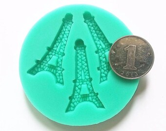 Tiny 3D Torres francesas Molde de silicona Pastel Chocolate Jalea Fondant Molde Herramienta para hornear, Eiffel, pasteles, artesanía de azúcar, cupcakes