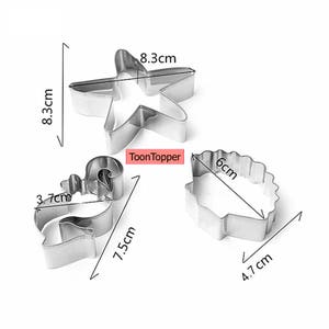 3 pcs/set Shell Hippocampus Star Shape Cookie Molds Stainless Steel Marine Organisms Cookie Shell Star Fish Cake Molds